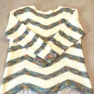 Boatneck rainbow stripe sweater
